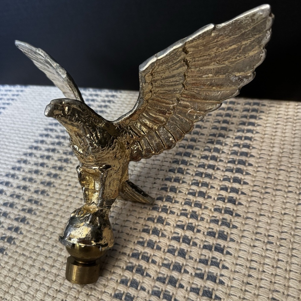 Large Metal Eagle Flag pole Topper Preowned Condition * Please Read